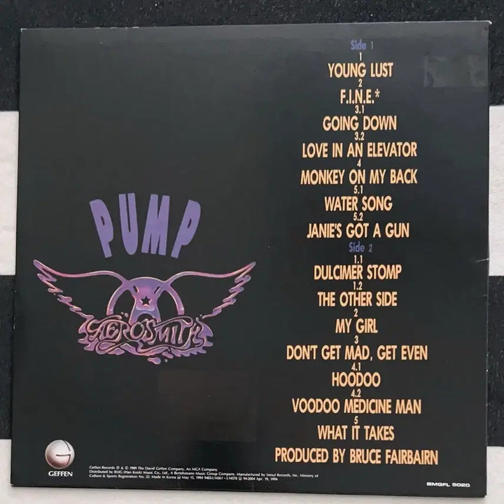 [BUNJANG] Aerosmith Pump LP Record (1989 First Press) / Aerosmith lp
