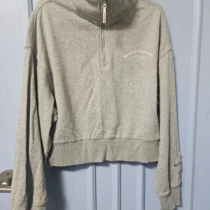 [BUNJANG] Le Coq Sportif Half-Neck Sweatshirt Gray / 르꼬끄 스포르티브 하프넥 맨투맨 그레이