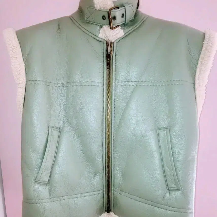 [BUNJANG] Mint Oversized Faux Shearling Vest / 민트 무스탕 베스트