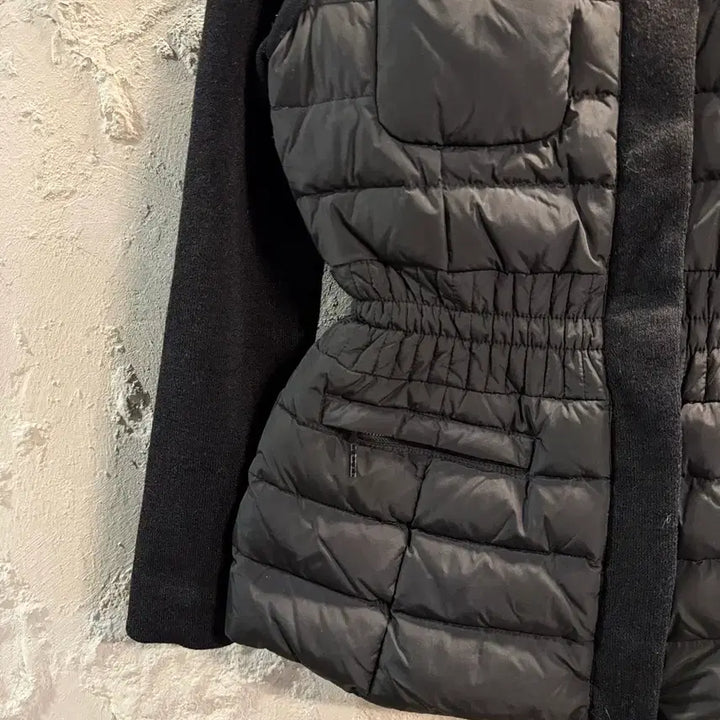 [SOLD OUT] 42 시슬리 SISLEY 퀼팅 덕다운 배색 패딩 자켓 블랙