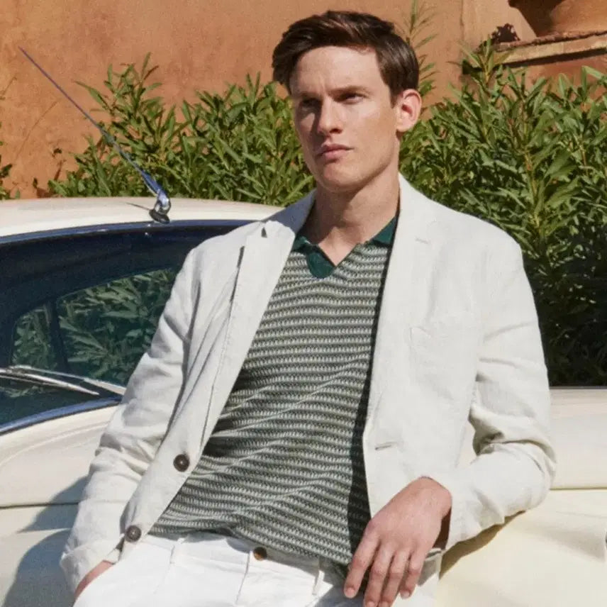 [BUNJANG] Henry Cotton Garment Dyed Linen Jacket Ivory Size 105 / (새제품)헨리코튼 가먼트다잉 린넨자켓 105사이즈 팔아요