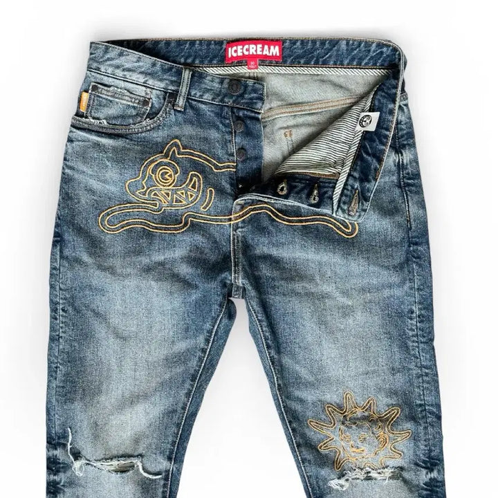 [BUNJANG] BBC Billionaire Boys Club Ice Cream Denim Pants / BBC 빌리네어보이즈클럽 Ice cream 개바지 데님 30