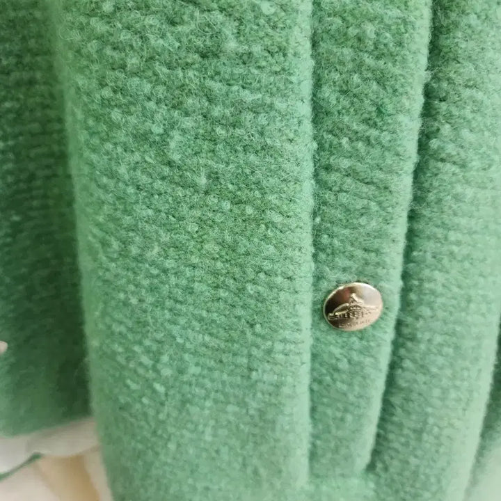 [BUNJANG] Hansum Rete by Mint Tweed No Collar Jacket / 한섬 래트바이 민트 트위드 노카라 자켓