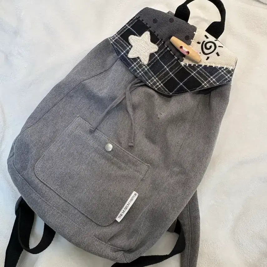 [BUNJANG] The Museum Visitor String Mini Backpack Gray / 더뮤지엄비지터 스트링 미니 백팩 그레이