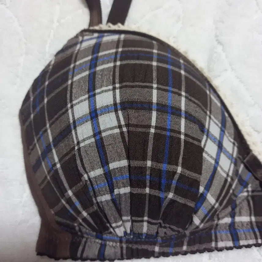 [BUNJANG] Japanese Checkered Lace Bra LL / 일본 체크브라 LL
