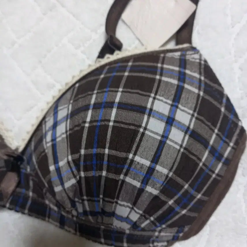 [BUNJANG] Japanese Checkered Lace Bra LL / 일본 체크브라 LL