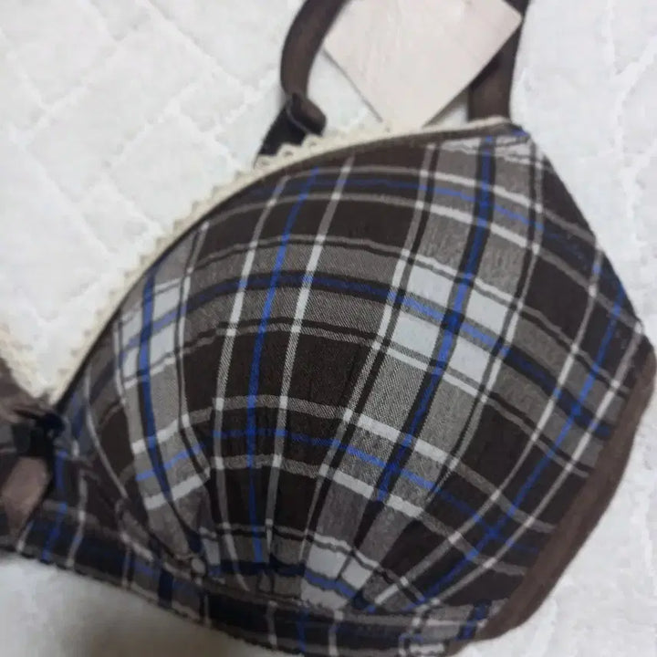 [BUNJANG] Japanese Checkered Lace Bra LL / 일본 체크브라 LL