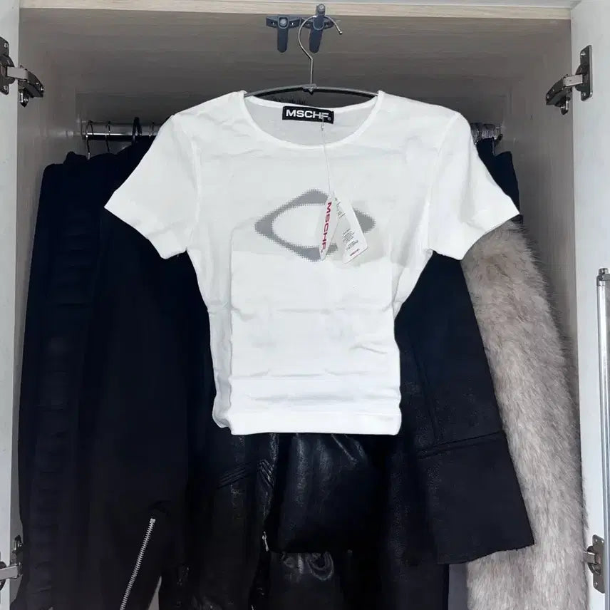 [BUNJANG] Mischief Rhombus Blur Short Sleeve T-shirt (Mini White) / (한정판)미스치프 롬버스 블러 반팔 티셔츠 미니 화이트