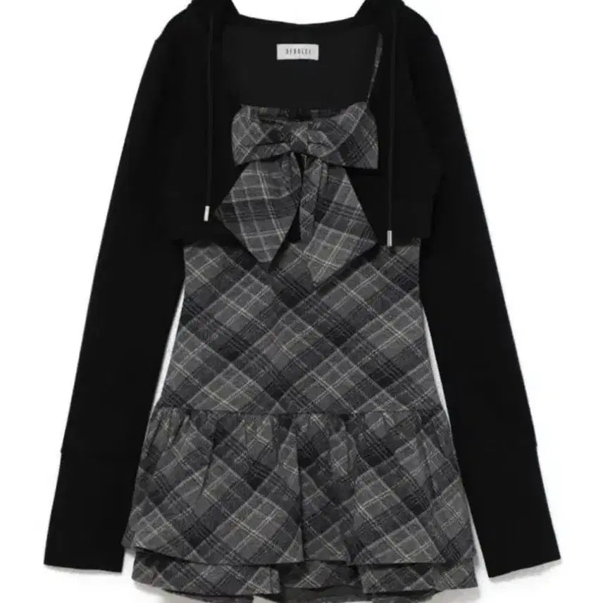 [BUNJANG] Bubbles Check Hooded Dress / 버블즈 bubbles 체크 후드 원피스 양산형 스나계 미셸마카롱 허니뮤