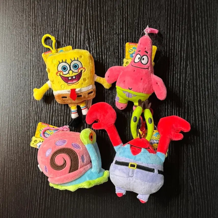 [BUNJANG] Spongebob Squarepants Patrick Star Mr. Krabs Keyring Set / [일괄] 스폰지밥 뚱이 집게사장 핑핑이 인형 키링 세트
