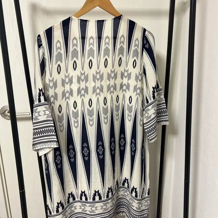 [BUNJANG] Pattern Long Dress Ivory/Navy / 패턴 롱 원피스 아이보리/네이비 979