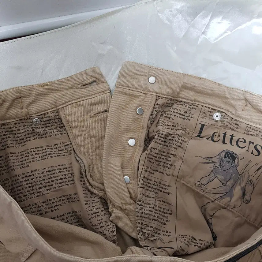 [BUNJANG] John Galliano Beige Spring/Autumn Slacks Pants / 존갈리아노/정품/춘추슬렉스면바지/48(32)/파라오쇼핑