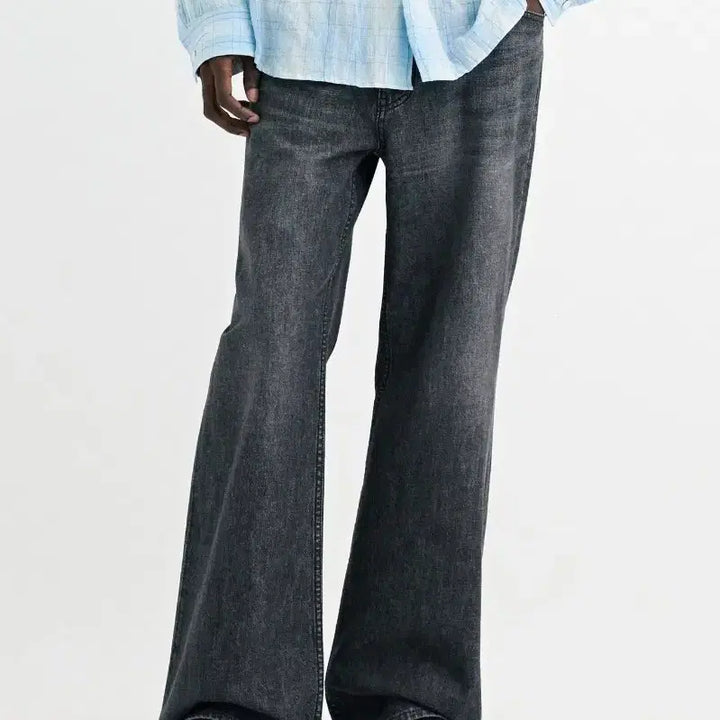 [BUNJANG] Solid Homme 26ss Black Wide Flare Denim Pants / [솔리드옴므][50] 26ss 블랙 와이드 플레어 데님 팬츠