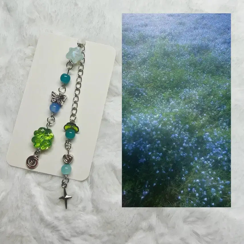 [BUNJANG] Blue Flower Keychain / Blue flower 키링