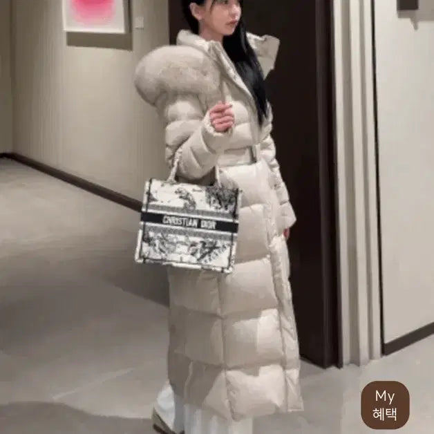 [BUNJANG] Light Me Long Down Jacket Ivory / 라이트미 롱패딩 아이보리