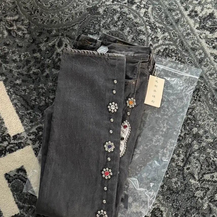[BUNJANG] Kapital Gemstone Black Jeans / [32 새상품 크림구매]캐피탈 잼스톤 흑청