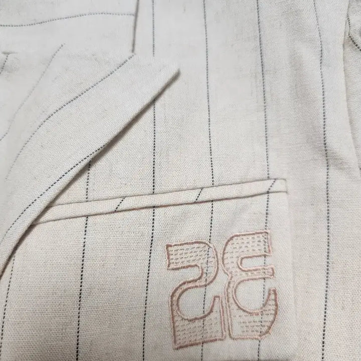 [BUNJANG] It Michaa Striped Linen Short-Sleeve Jacket / 잇미샤 스트라이프 린넨 반팔 자켓 55
