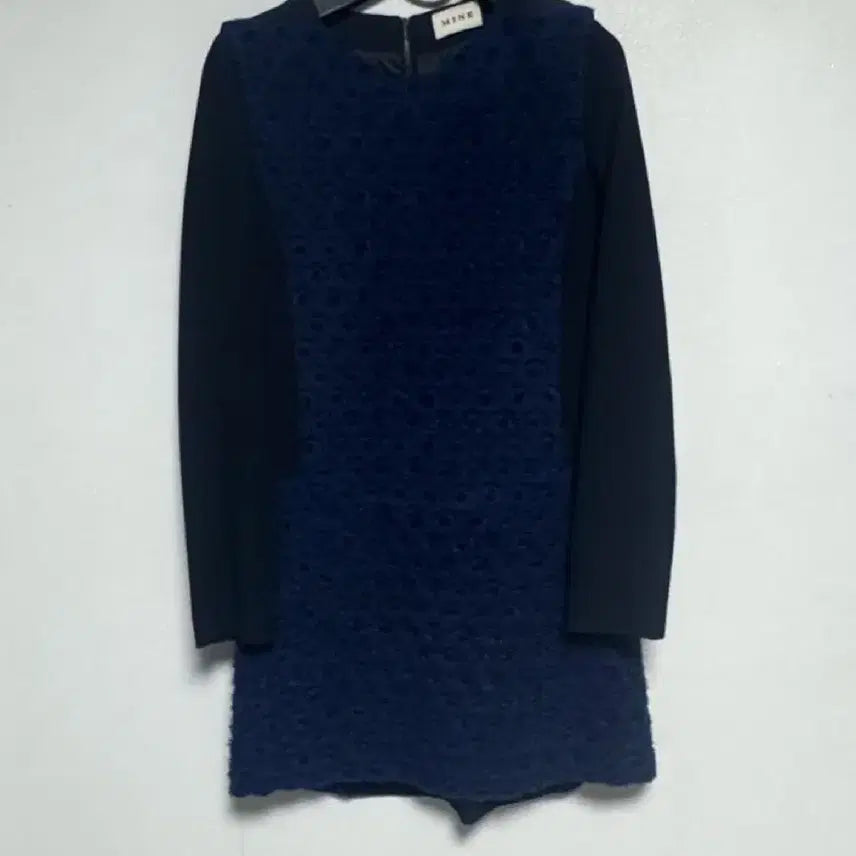 [BUNJANG] MINE Navy Lace-Trimmed Dress / MINE 네이비 레이스 배색 원피스