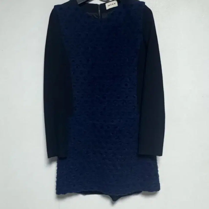 [BUNJANG] MINE Navy Lace-Trimmed Dress / MINE 네이비 레이스 배색 원피스