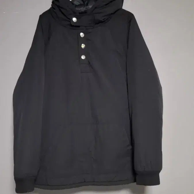 [BUNJANG] Hooded Padded Pullover Black / 후드 풀오버 패딩 블랙