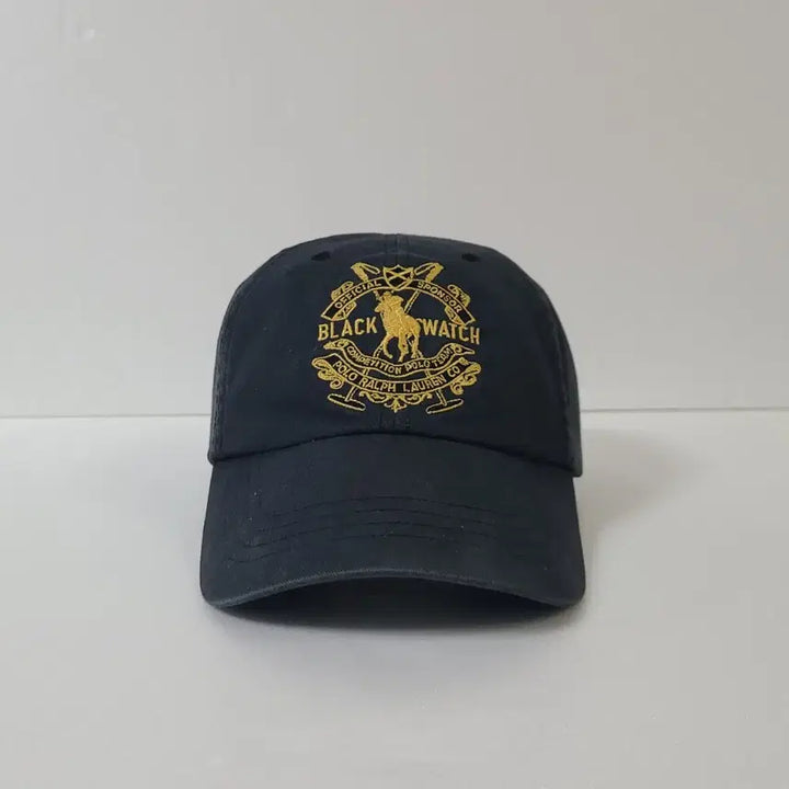 [BUNJANG] Polo Ralph Lauren Blackwatch Leather Strap Ball Cap / 2000s 폴로 랄프로렌 블랙와치 빅포니 가죽스트랩 빈티지 모자 볼캡
