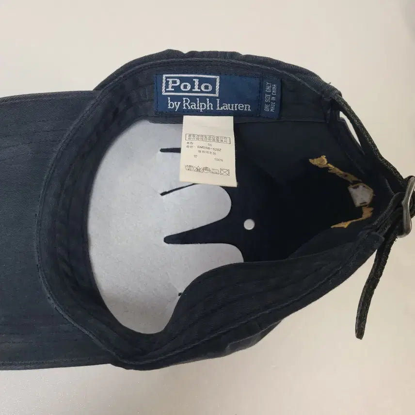 [BUNJANG] Polo Ralph Lauren Blackwatch Leather Strap Ball Cap / 2000s 폴로 랄프로렌 블랙와치 빅포니 가죽스트랩 빈티지 모자 볼캡
