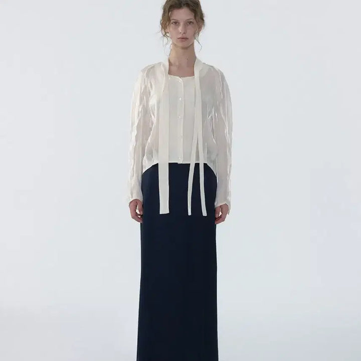 [BUNJANG] Ribbonbit Camile Tied Blouse - Ivory / 새상품) 리본빛 Camile Tied Blouse - Ivory