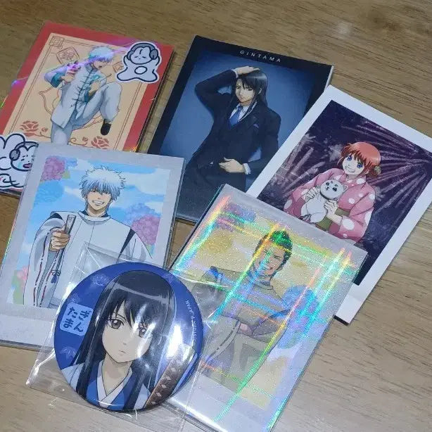 [BUNJANG] Gintama Cheki & Katsura Can Badge Bundle Set / 은혼 체키 파샤 굿즈
