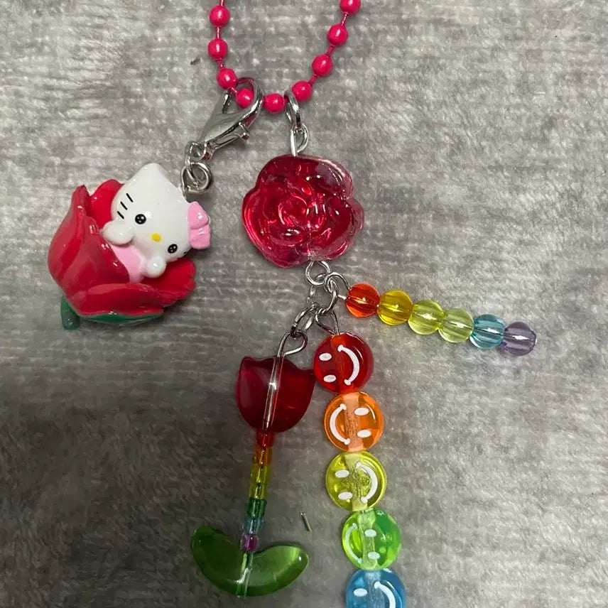 [BUNJANG] Kitty Flower Keyring / 키티 꽃 키링