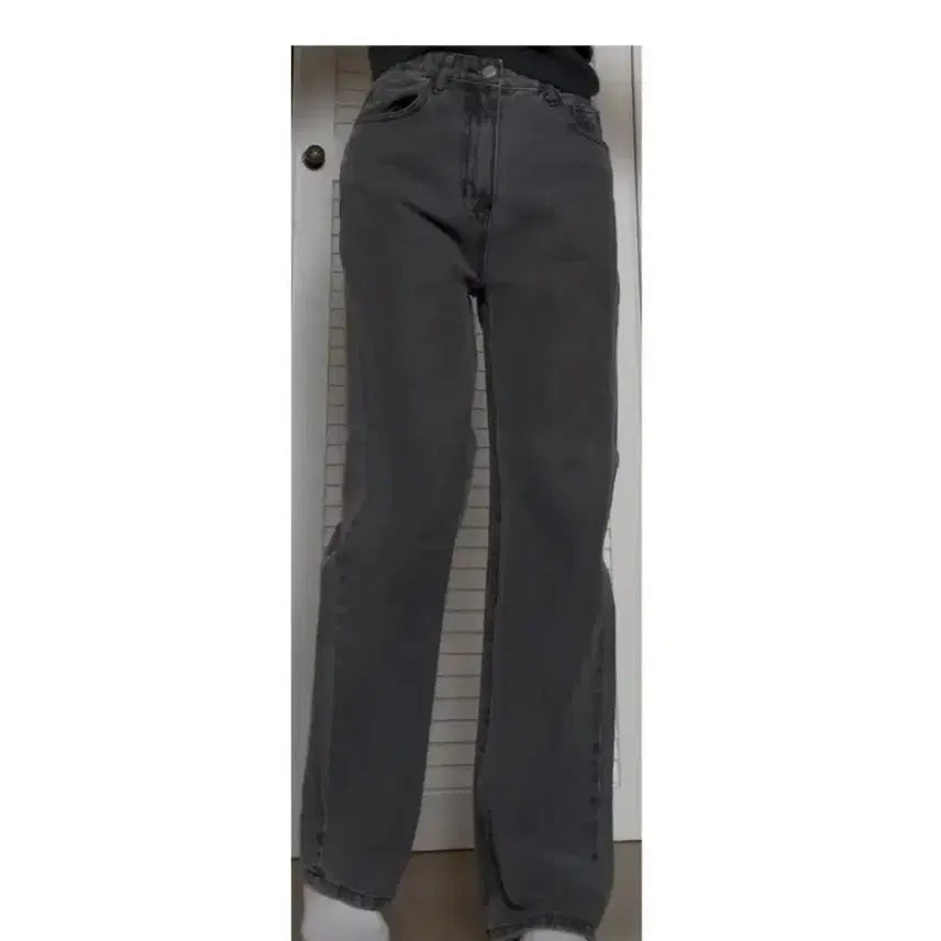 [BUNJANG] Black Denim Straight Fit Jeans / 흑청 데님 팬츠 청바지 일자핏