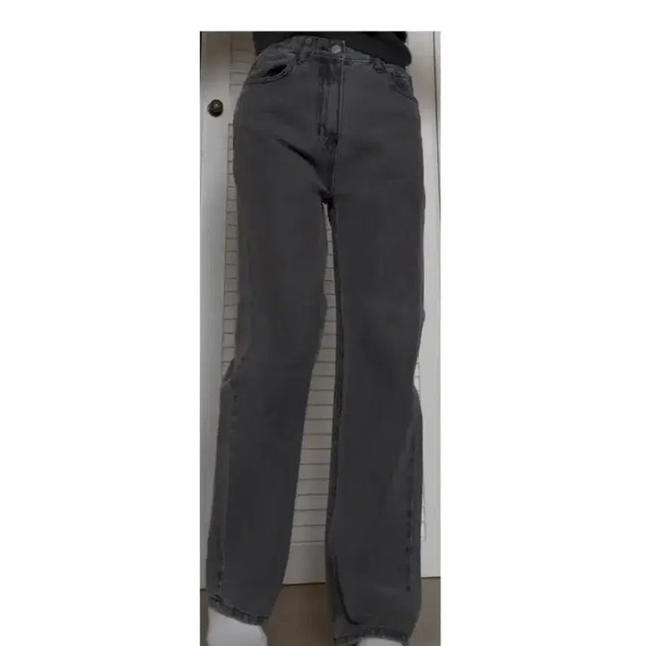 [BUNJANG] Black Denim Straight Fit Jeans / 흑청 데님 팬츠 청바지 일자핏