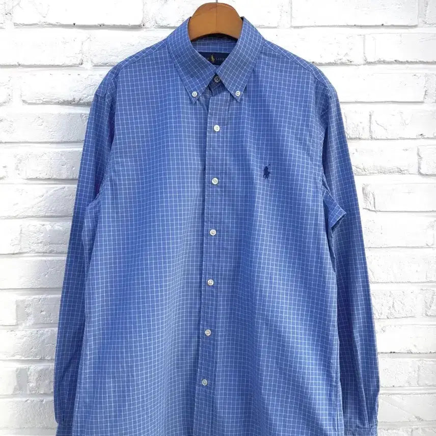 [BUNJANG] Polo Ralph Lauren Blue Checkered Shirt / 폴로랄프로렌 블루 체크셔츠 S