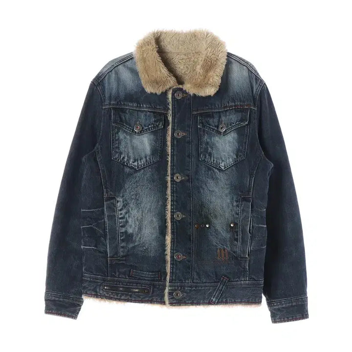 [BUNJANG] Smex Jeans Sherpa Denim Jacket 100 / 빈티지 스멕스 진 쉐르파 데님 자켓 100