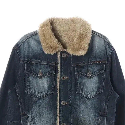 [BUNJANG] Smex Jeans Sherpa Denim Jacket 100 / 빈티지 스멕스 진 쉐르파 데님 자켓 100