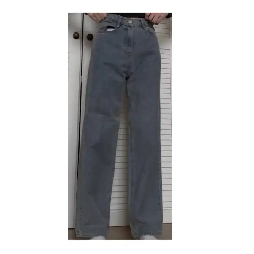 [BUNJANG] Denim Wide Leg Pants / 데님 와이드 일자 팬츠