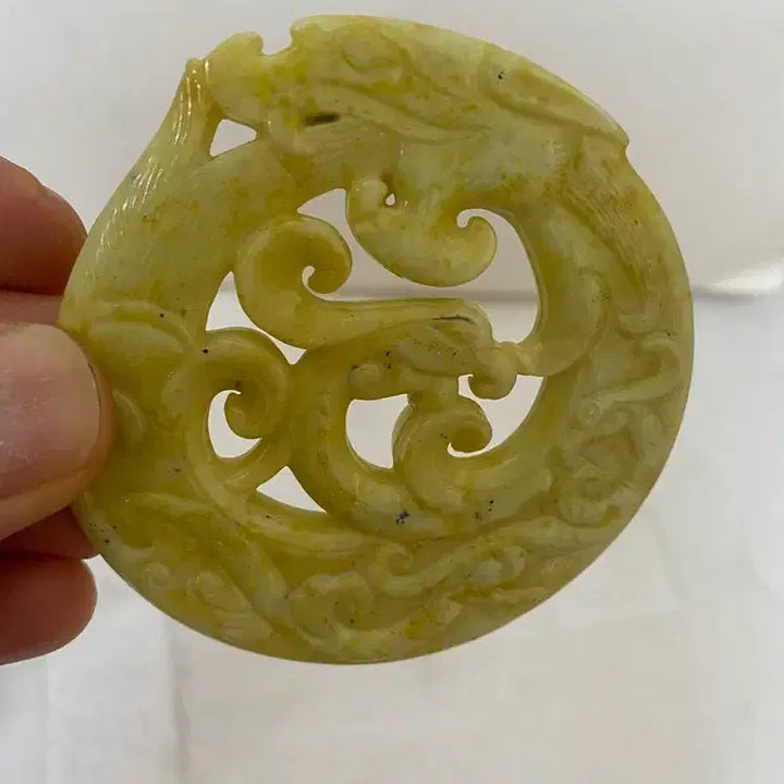 [BUNJANG] Ancient Dragon Crouching Jade Ornament / 고대의 용이 동그랗게 웅크린 옥조형 / 요316