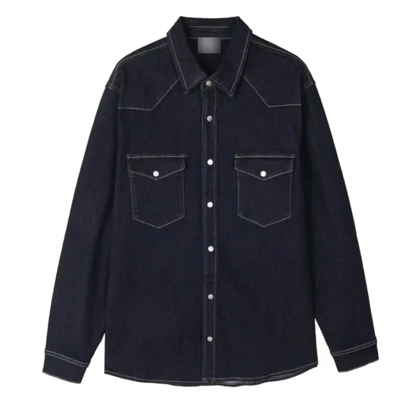 [BUNJANG] 남자 생지 논페이드 웨스턴 데님 셔츠 / 남자 생지 논페이드 웨스턴 데님 셔츠