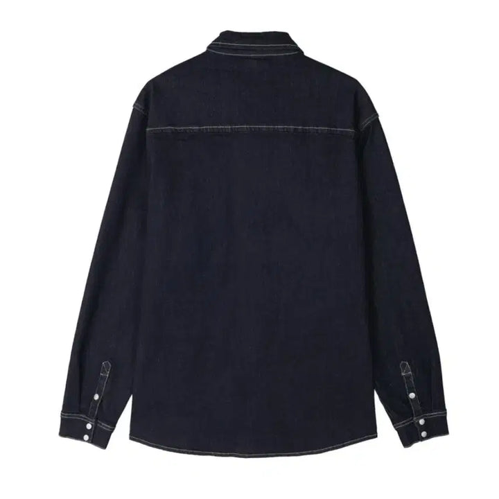 [BUNJANG] 남자 생지 논페이드 웨스턴 데님 셔츠 / 남자 생지 논페이드 웨스턴 데님 셔츠