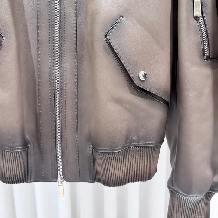 [BUNJANG] Berluti Calfskin Leather Bomber Jacket / (A+/48) / 벨루티 카프스킨 레더 봄버 자켓