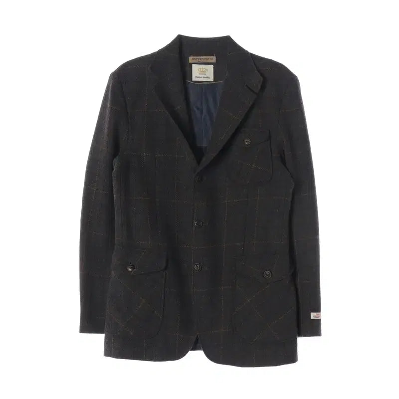 [BUNJANG] Havana Company Harris Tweed Elbow Patch Wool Check Blazer / 하바나컴퍼니 해리스트위드 엘보패치 울 체크 블레이저 50