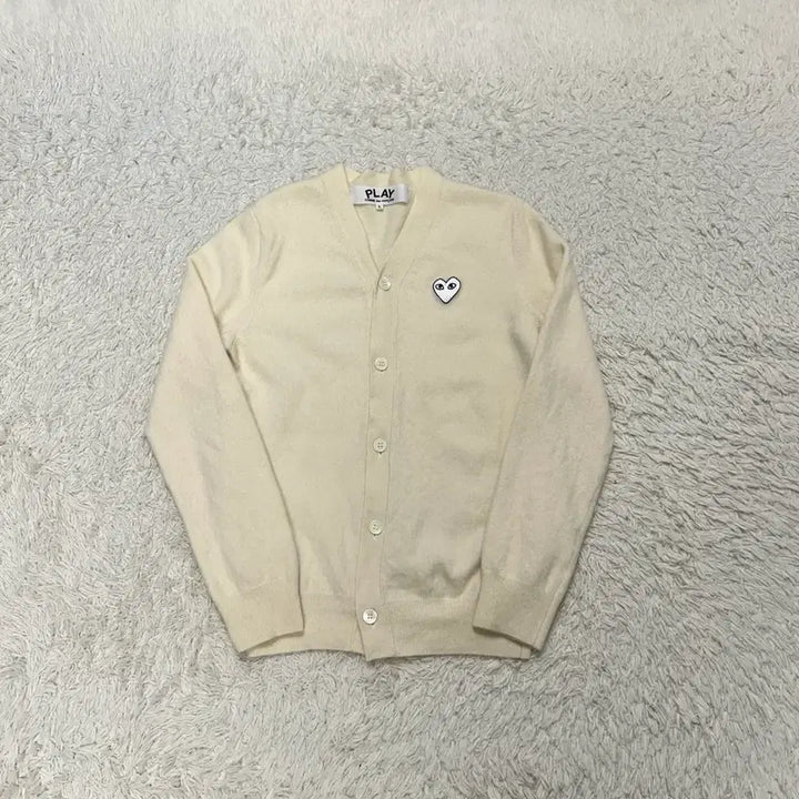 [BUNJANG] Comme des Garçons White Wool Cardigan / 꼼데가르송 화이트 울 가디건