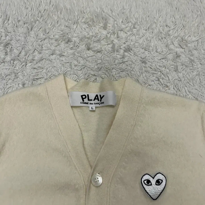 [BUNJANG] Comme des Garçons White Wool Cardigan / 꼼데가르송 화이트 울 가디건