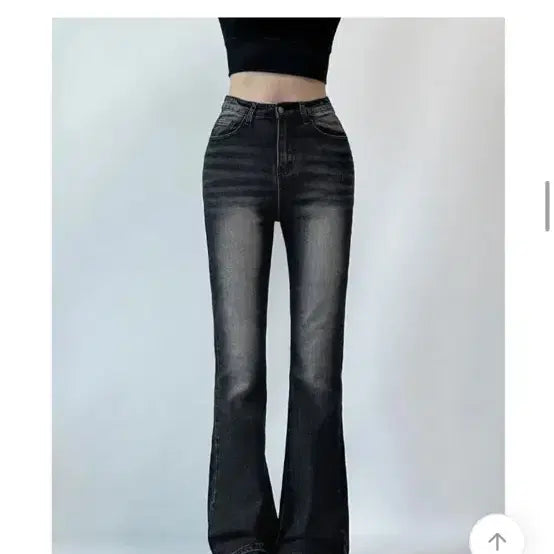 [BUNJANG] MIO Stone Vintage Washed Slim Bootcut Denim (Black, Short S) / 미오 스톤 빈티지 워싱 슬림 부츠컷 데님 (블랙 숏S)