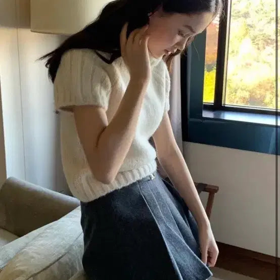 [BUNJANG] リエット (Lietta) Navy Pleats Lawrence Skirt (S) / 리에뜨 네이비 플리츠 로렌스커트 s