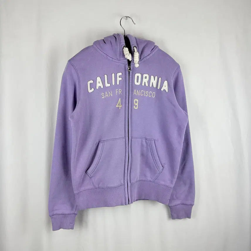 [BUNJANG] Who.A.U Patch Logo Hoodie Zip-up (Light Purple) / (M) 후아유 패치로고 후드집업 연보라