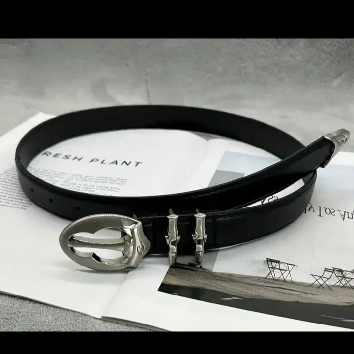 [BUNJANG] H-O Studio Sapphire Leather Detail Western Belt / 정가6.9 새거쿨거택포3.2 디테일 환상디테일러 웨스턴 남자벨트(존멋)
