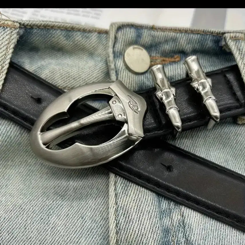 [BUNJANG] H-O Studio Sapphire Leather Detail Western Belt / 정가6.9 새거쿨거택포3.2 디테일 환상디테일러 웨스턴 남자벨트(존멋)