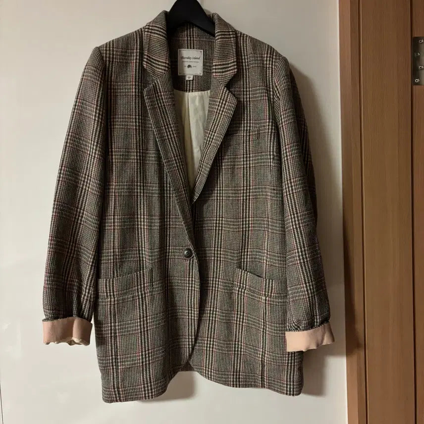 [BUNJANG] Thursday Island Checkered Jacket / 써스데이아일랜드 체크 자켓 43만원대 하객룩 오피스룩 출근룩 올드머니룩