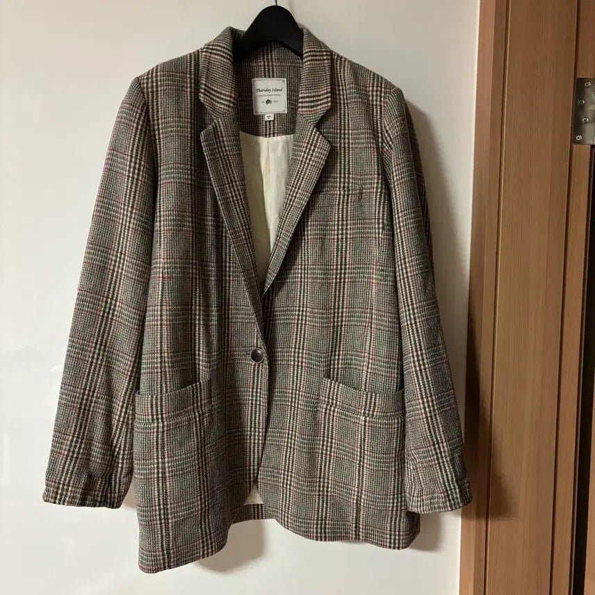 [BUNJANG] Thursday Island Checkered Jacket / 써스데이아일랜드 체크 자켓 43만원대 하객룩 오피스룩 출근룩 올드머니룩