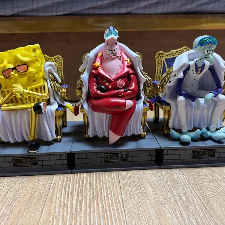 [BUNJANG] One Piece SpongeBob San Daizang KMG Figure Set / 원피스 스폰지밥 삼대장 KMG 피규어